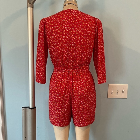 NWT - Madewell Three-Quarter-Sleeve Wrap-Front Romper - Size 6 - Picture 8 of 8